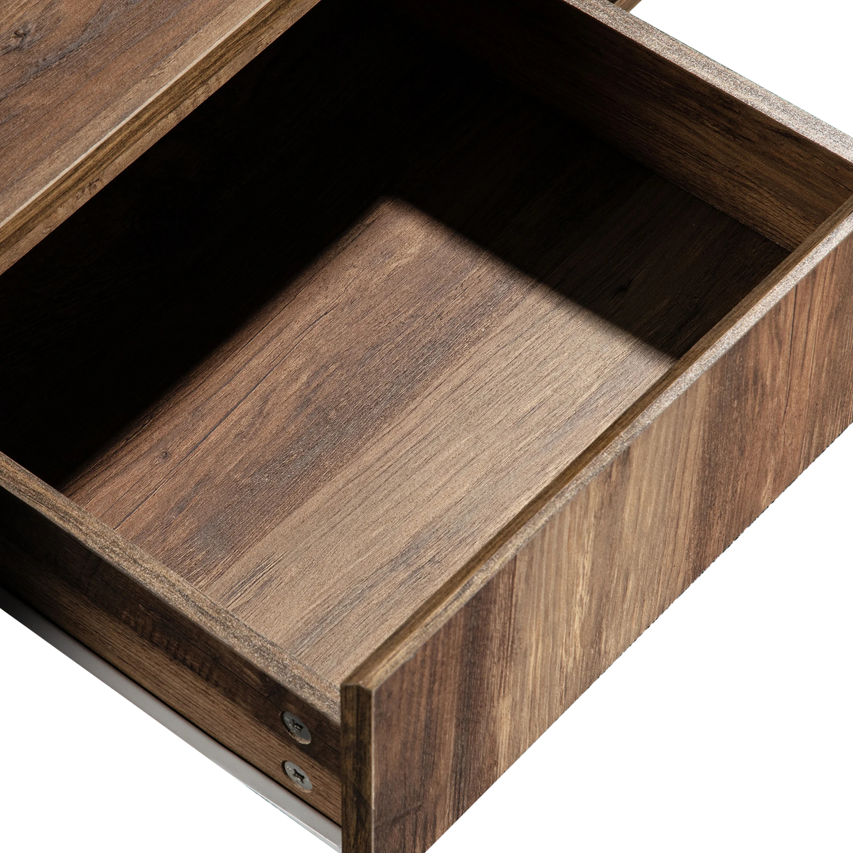 Table basse en bois rectangulaire design avec tiroir et rangements