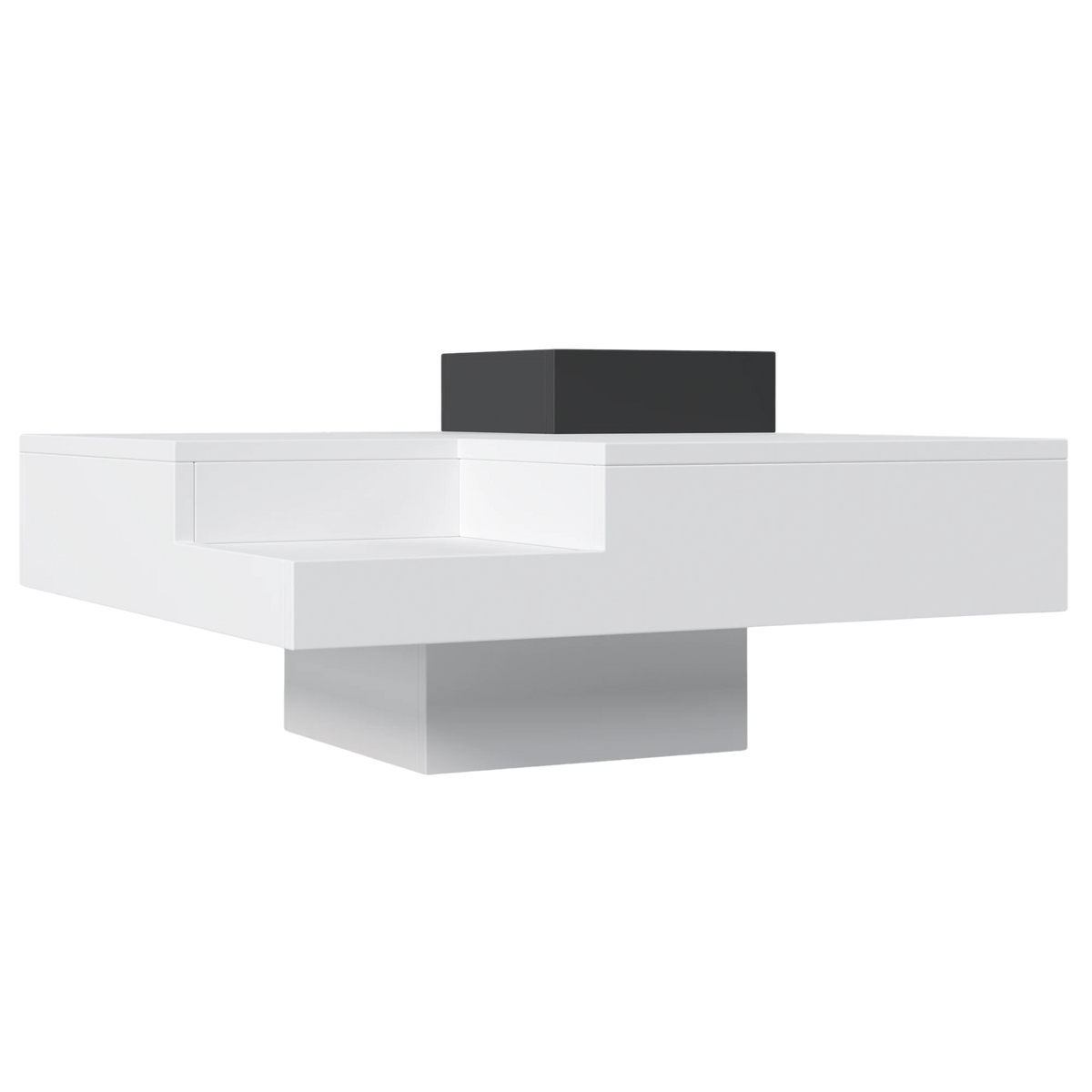 Table basse carrée avec LED et rangement amovible