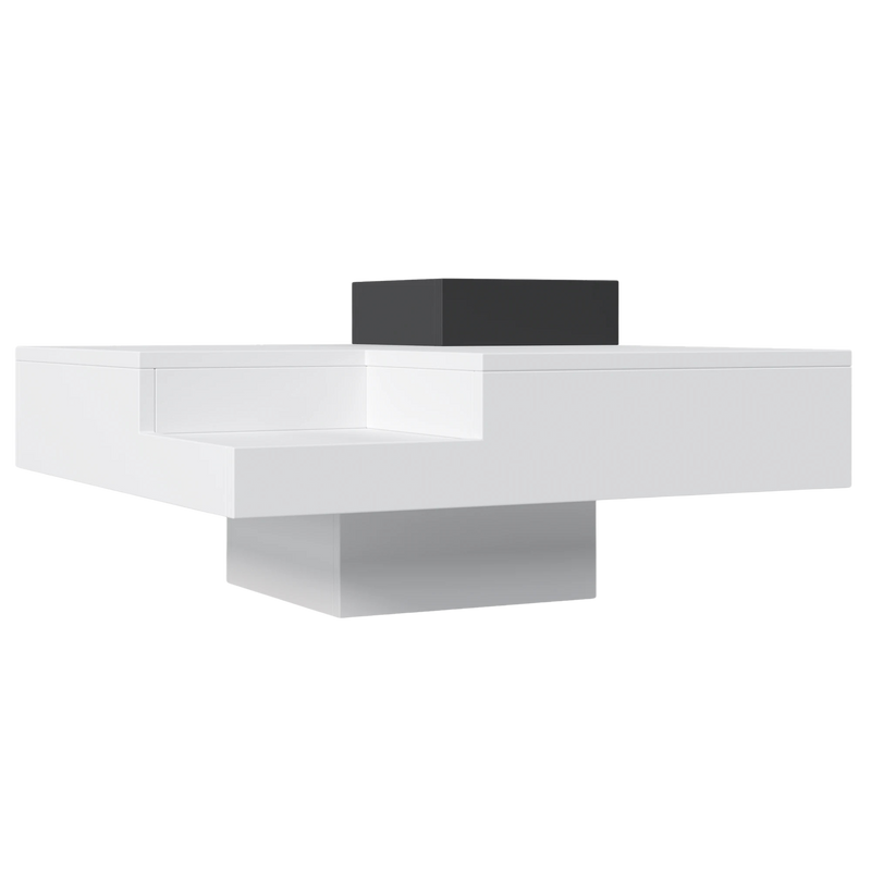 Table basse carrée avec LED et rangement amovible