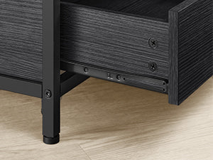 Table basse relevable industrielle avec rangement