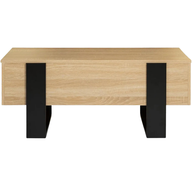 Table basse relevable en bois et noir style industriel