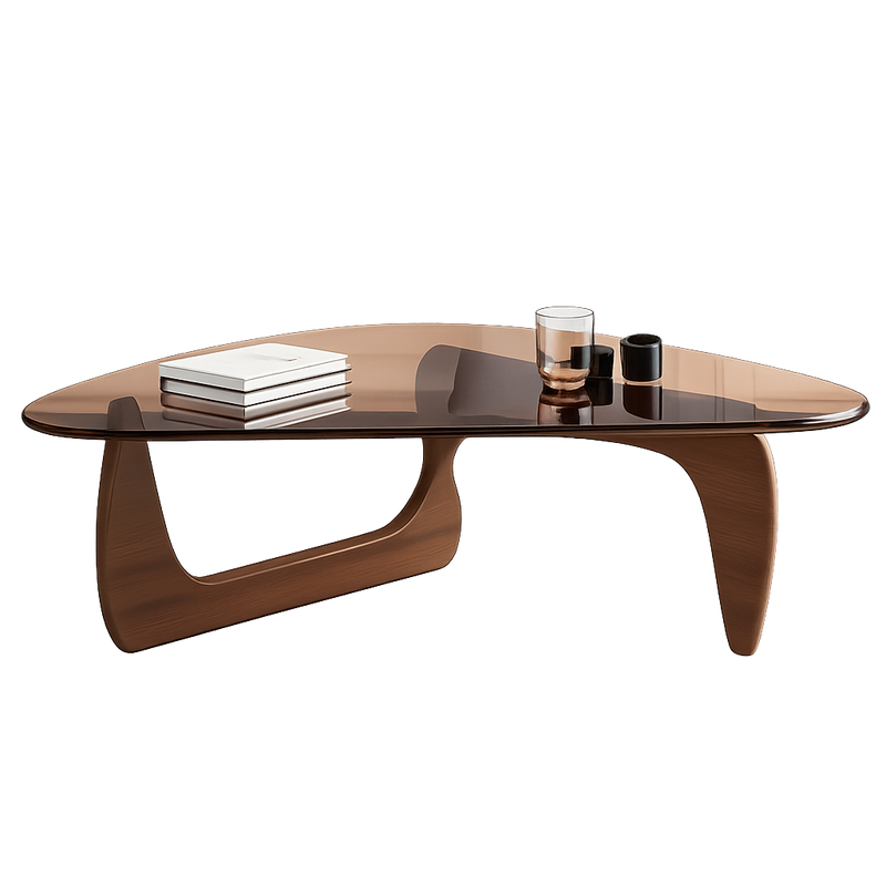 Table basse ovale en verre design scandinave