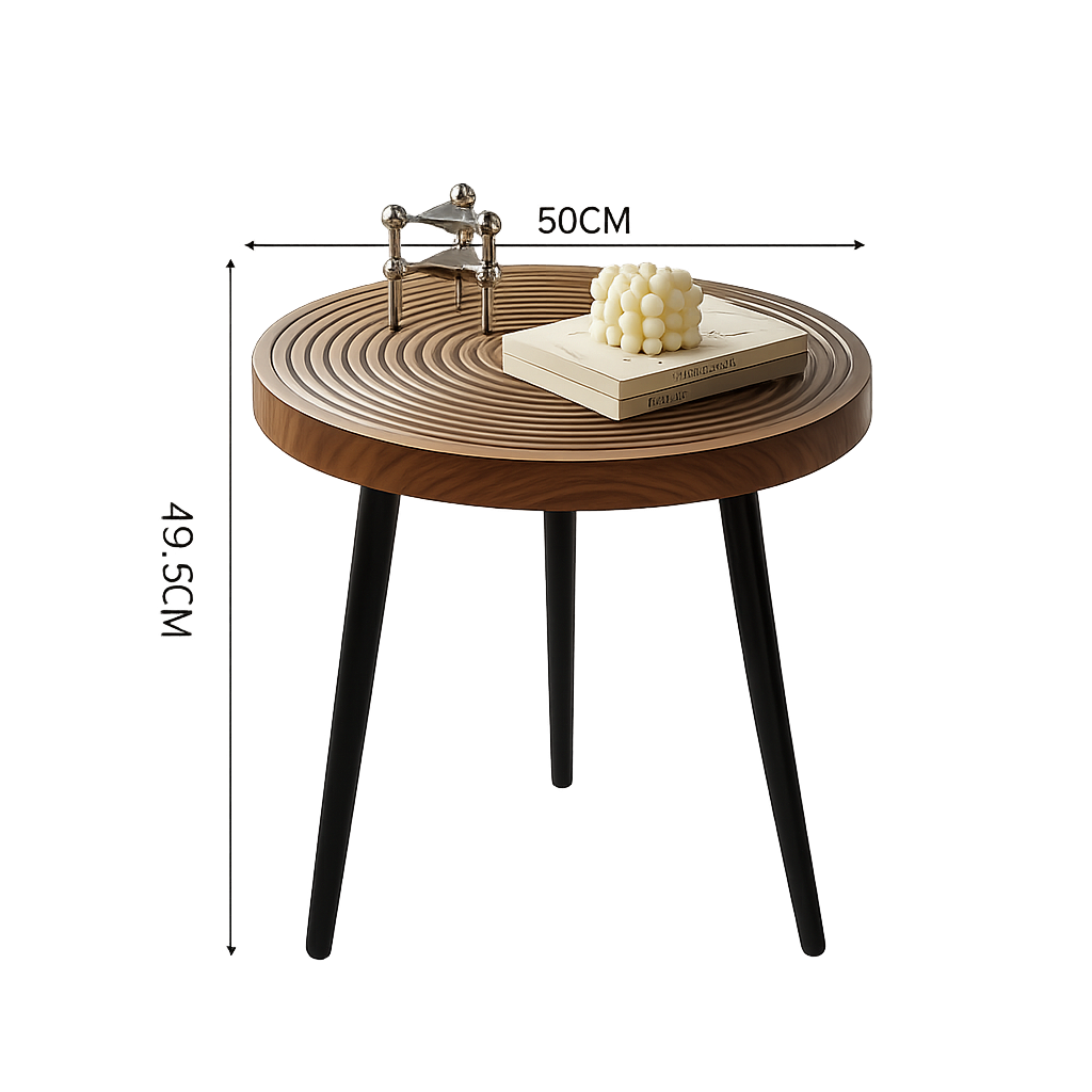 Table basse gigogne ronde en bois massif esprit japandi