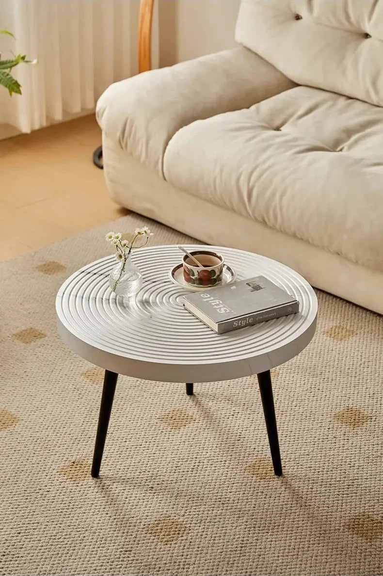 Table basse gigogne ronde en bois massif esprit japandi