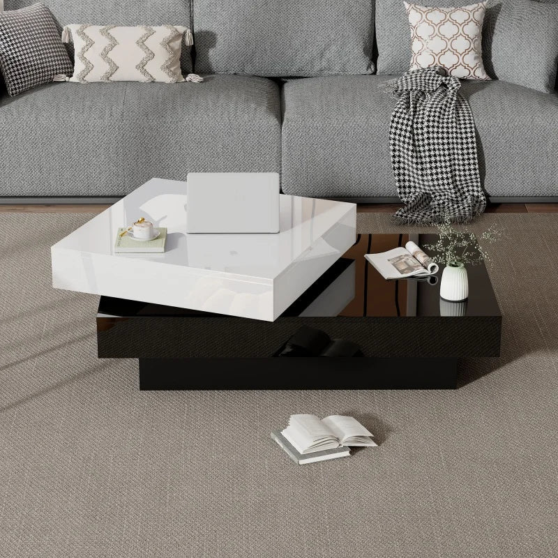 Table basse pivotante moderne à double plateau
