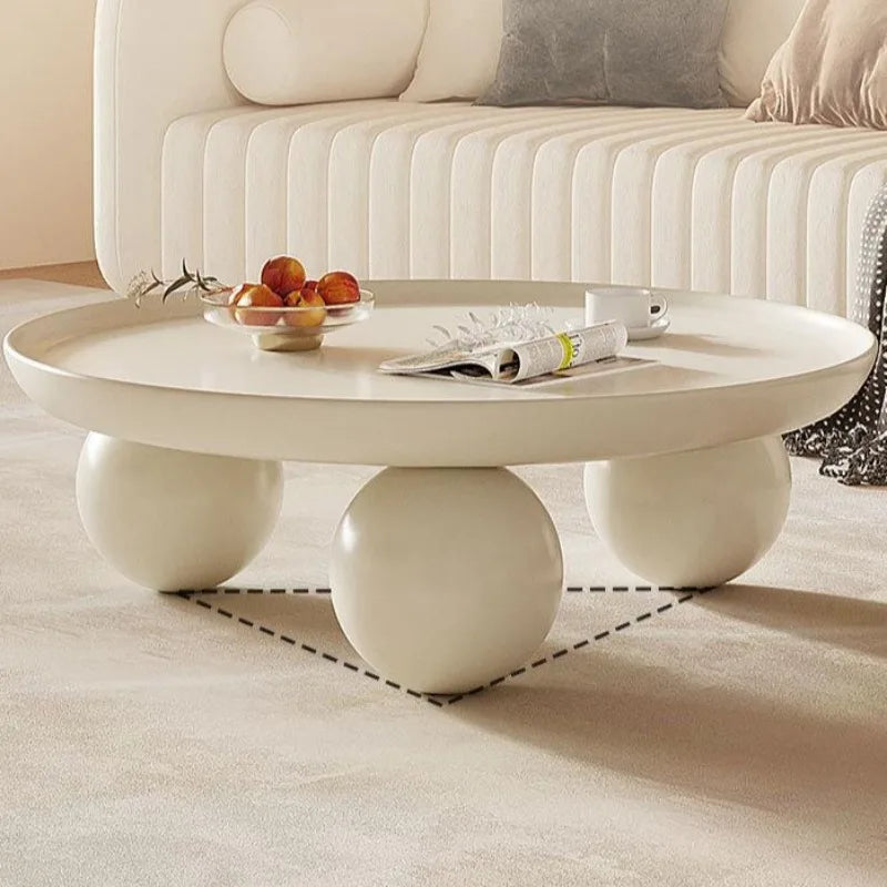 Table basse ronde blanche en métal, 75 cm