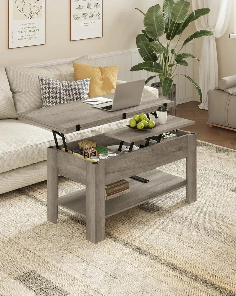 Table basse relevable extensible 3 en 1