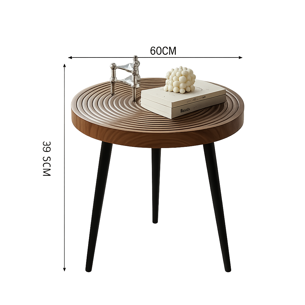 Table basse gigogne ronde en bois massif esprit japandi