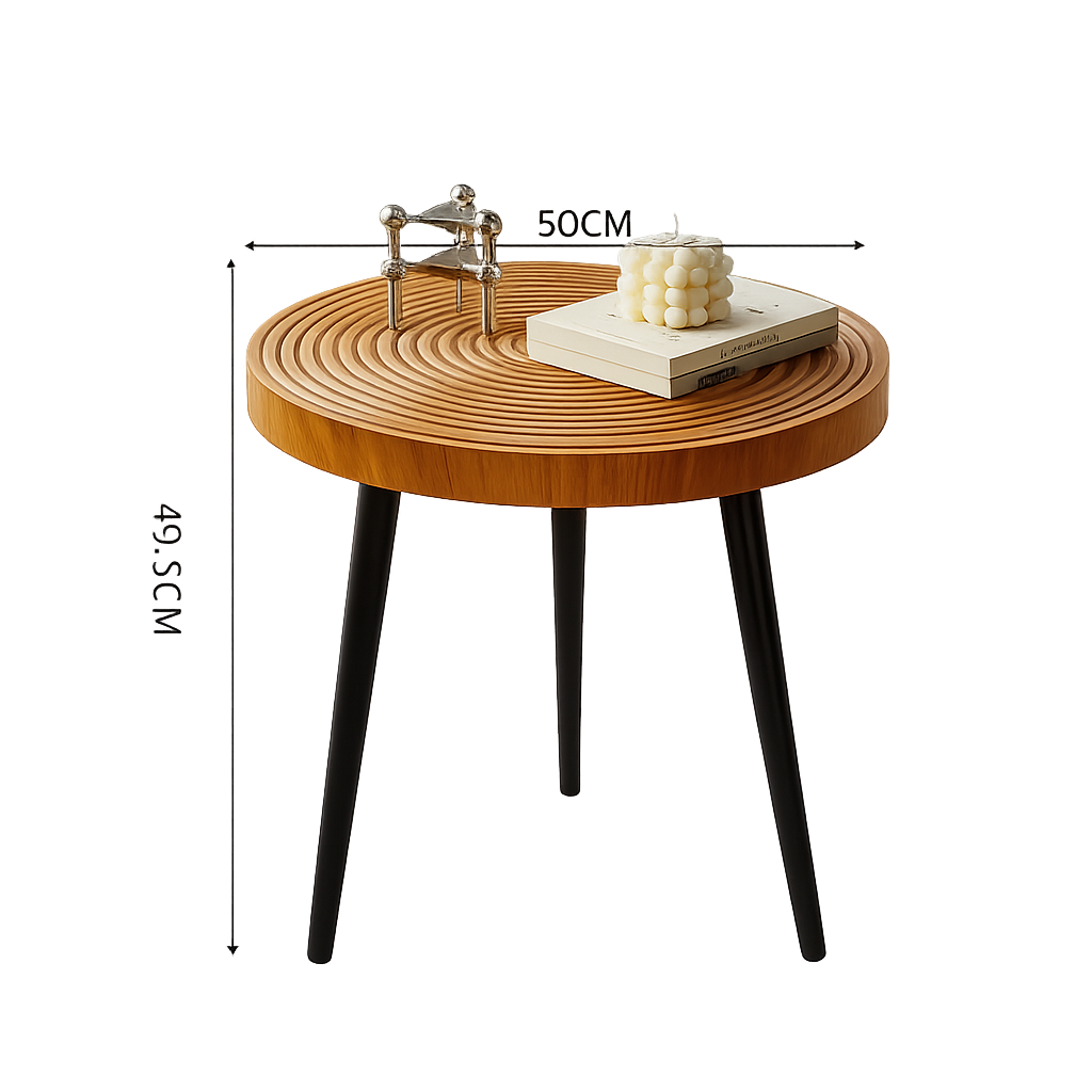Table basse gigogne ronde en bois massif esprit japandi