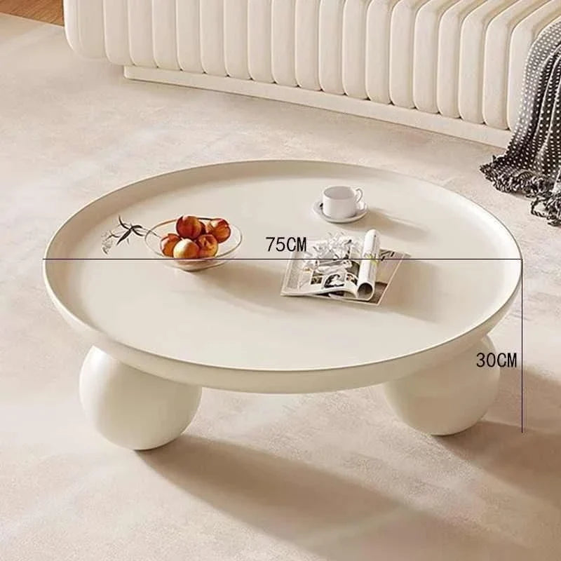 Table basse ronde blanche en métal, 75 cm