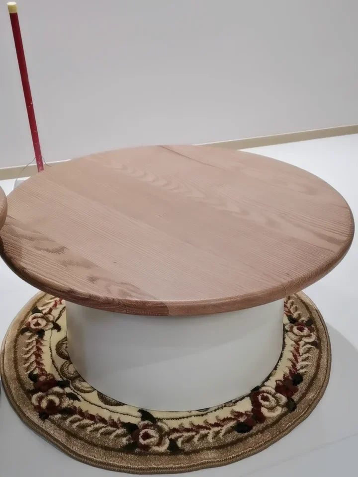 Table basse gigogne ronde en bois massif et métal