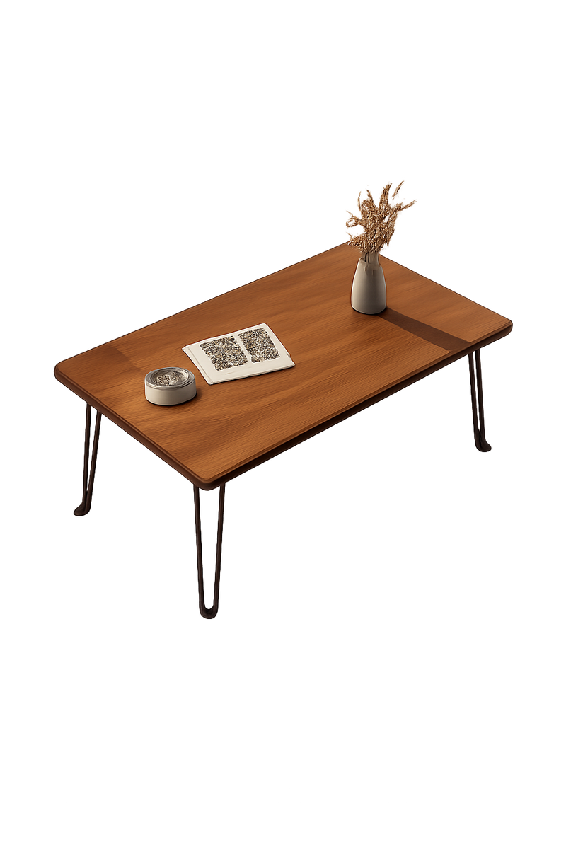 Table basse pliante rectangulaire en bois, 3 tailles