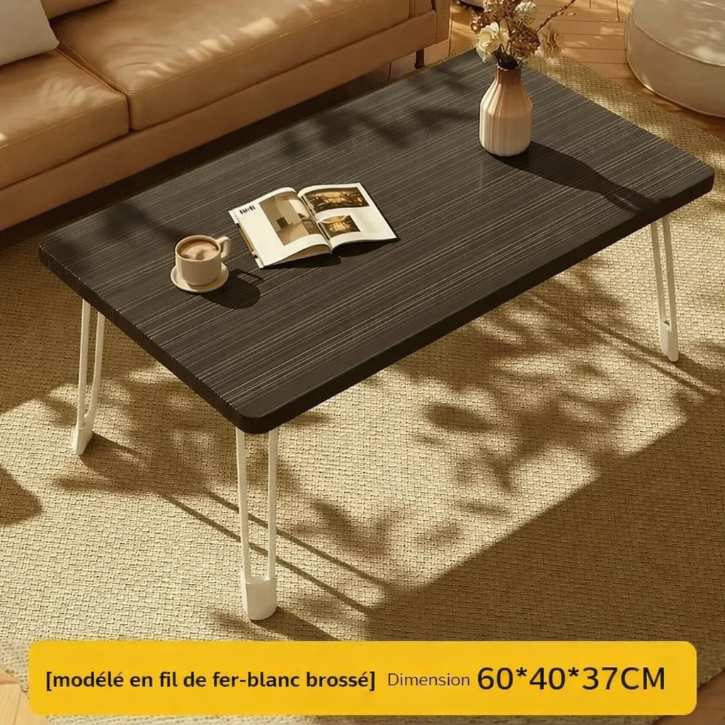 Table basse pliante rectangulaire en bois, 3 tailles
