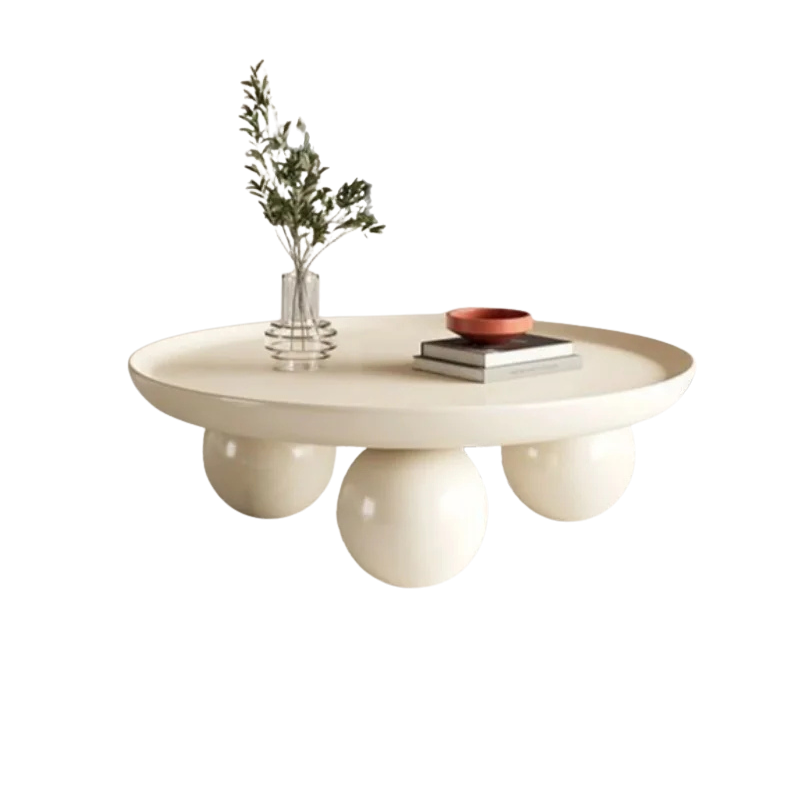 Table basse ronde blanche en métal, 75 cm