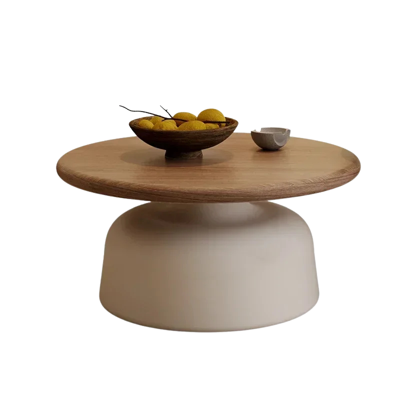 Table basse gigogne ronde en bois massif et métal